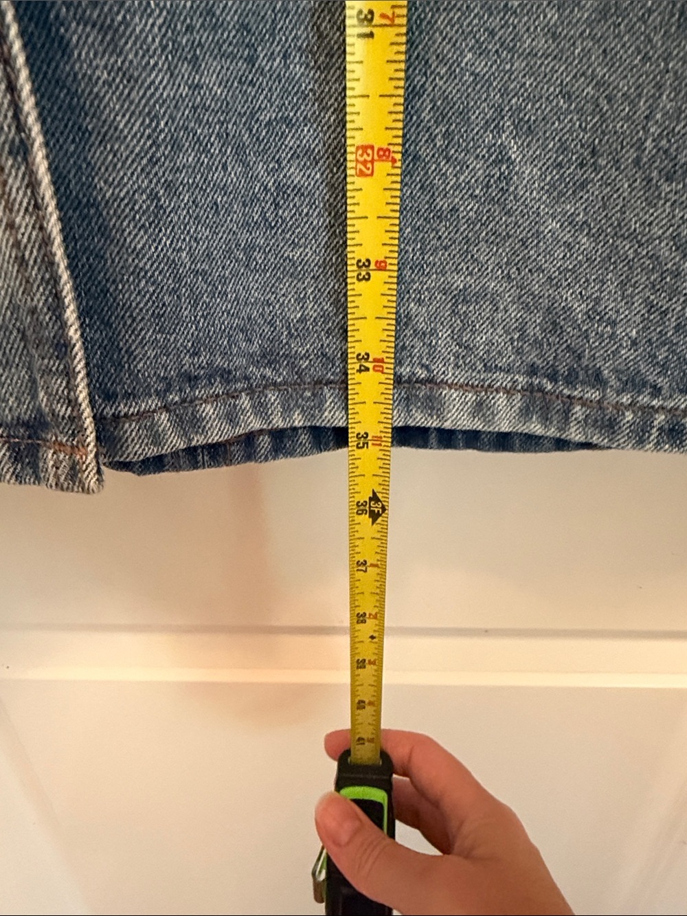 NWT Classic Denim A-Line Skirt w/ Front Slit, Size 8 - Picture 10 of 13